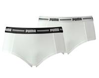 Puma Damen Iconic Mini Shorts, 2er Pack, Cotton Modal Stretch, Weiß (White)