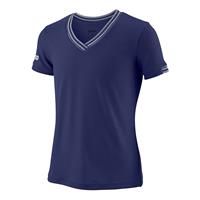 wilson Team V-Neck T-Shirt Mädchen - Dunkelblau, Weiß