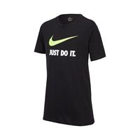 Nike T-Shirt, gerippter Kragen, für Jungen, schwarz, L, L