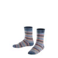 Falke Socken, Streifen, für Kinder, blaugrau