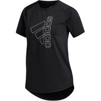 Adidas Aeroready T-Shirt "Badge of Sport", feuchtigkeitsregulierend, Stretch, längerer Rücken, für Damen, schwarz, XS, XS