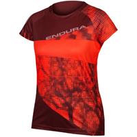 Endura Damen Singletrack Dots T-Shirt Rot)