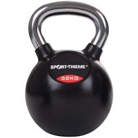 Sport-Thieme Kettlebell met rubber bekleed met gladde chromen handgreep, 32 kg