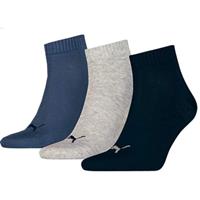 Puma sokken Quarter Training katoen zwart/grijs/blauw 3 paar 46
