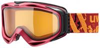 Uvex g.gl 300 Brillenträger Skibrille Farbe: 3030 darkred mat, lasergold lite/clear)