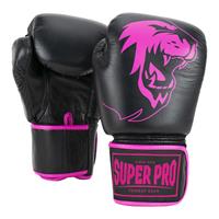 Super Pro Boxhandschuhe „Warrior“, 10 oz., Schwarz-Weiß