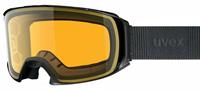 Uvex Craxx Brillenträger Skibrille Farbe: 2030 black mat, lasergold lite/clear S1))