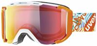 Uvex Snowstrike Litemirror Skibrille Farbe: 1326 white/orange, mirror red/clear)