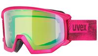 Uvex Athletic CV Skibrille Brillenträger Farbe: 9030 pink mat, mirror green/colorvision orange S2))