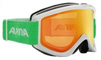 Alpina Smash 2.0 Multi Mirror Skibrille Farbe: 811 weiß/grün, Scheibe: MULTIMIROR, orange)