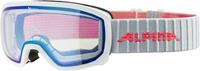Alpina Scarabeo Junior VM Skibrille Farbe: 711 white, Scheibe: Varioflex mirror, blue S1-2))