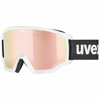 Uvex Athletic CV Skibrille Brillenträger Farbe: 1130 white mat, mirror rose/colorvision green S2))