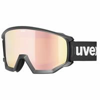 Uvex Athletic CV Skibrille Brillenträger Farbe: 2330 black mat, mirror rose/colorvision orange S2))