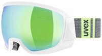 Uvex Contest Full Mirror Skibrille Farbe: 1026 white mat, mirror green/clear S3))