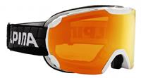 Alpina Pheos Multi Mirror Skibrille Farbe: 814 weiß/schwarz, Scheibe: MULTIMIRROR oange)