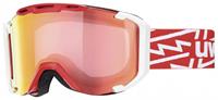 Uvex Snowstrike VM Skibrille Farbe: 3023 red/white, double lens, litemirror red, variomatic/clear)