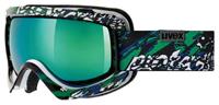 Uvex Skibrille Sioux CF Colorfusion Farbe: 1726 white/black/green, spheric double lens, litemirror green S3))