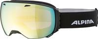 Alpina Big Horn Rahmenlose Skibrille Farbe: 734 schwarz matt, Scheibe: QUATTRO-VARIOFLEX MIRROR gold S2-3))