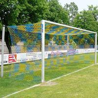 Sport-Thieme Alu-Fußballtor 7,32x2,44 m, in Bodenhülsen stehend mit freier Netzaufhängung, Mattsilber eloxiert , Netzhalter