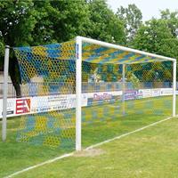 Sport-Thieme Alu-Fußballtor 7,32x2,44 m, in Bodenhülsen stehend mit freier Netzaufhängung, Weiß einbrennlackiert , Netzhalter