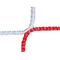 Knotenloses Herrenfußballtornetz 750x250 cm, Rot-Weiß