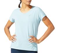Asics T-Shirt "V-Neck", atmungsaktiv, weich, reflektierend, für Damen, hellblau, L
