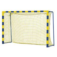Sport-Thieme Handballtor „Colour“ mit fest stehenden Netzbügeln, Gelb-Blau, Standard, Tortiefe 1 m