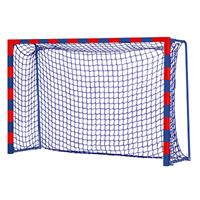 Sport-Thieme Handballtor „Colour“ mit fest stehenden Netzbügeln, Rot-Blau, Standard, Tortiefe 1 m