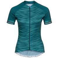 Odlo Zeroweight Ceramicool S/S Full Zip Damen Radtrikot türkis Gr. L