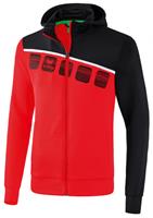 erima 5-C Trainingsjacke mit Kapuze red/black/white