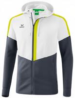 erima Squad Trainingsjacke mit Kapuze white/slate grey/bio lime