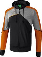 erima Premium One 2.0 Trainingsjacke mit Kapuze Kinder black/grey melange/neon orange