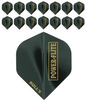Bull's Powerflite Solid 5-pack zwart/gouden flights