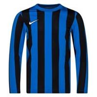 Nike Voetbalshirt Dri-FIT Striped Division IV - Blauw/Zwart/Wit Lange Mouwen Kinderen
