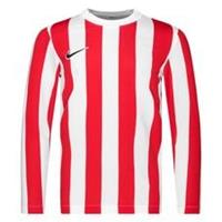 Nike Voetbalshirt Dri-FIT Striped Division IV - Wit/Rood/Zwart Lange Mouwen Kids