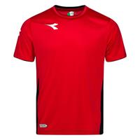 Diadora Training T-Shirt Equipo - Rot/Weiß/Schwarz Kinder