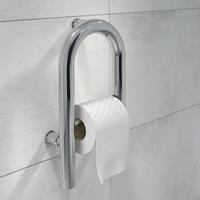 DEANTE Massive Edelstahl WC & Waschbecken Aufstehhilfe Sicherheitsgriff Handlauf Badewannengriff Stützgriff - Edelstahlgriff mit Toilettenpapierhalter