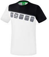 erima 5-C T-Shirt white/black/dark grey