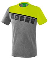 erima 5-C T-Shirt grey melange/lime pop/black