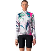 Castelli Women's Unlimited Thermal Cycling Jersey AW21SILVER GRAY-TEALBLUE-FLOWERS