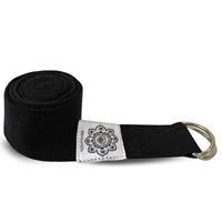 Spiru Katoenen Yoga Riem Zwart met D-Ring (270 cm)