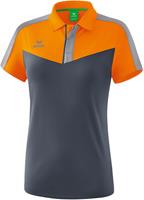 erima Squad Funktions Poloshirt Damen new orange/slate grey/monument grey