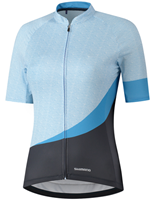 Fietsshirt - Shimano Wielershirt Mizuki - M - Dames - Blauw / Grijs