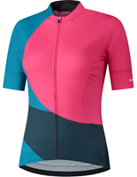 Fietsshirt - Shimano Wielershirt Sumire - L - Dames - Roze / Blauw