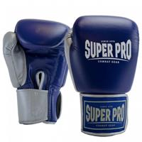 Super Pro bokshandschoenen Enforcer leer blauw/zilver