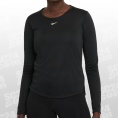 Nike Dri-FIT One Damestop met standaardpasvorm en lange mouwen - Black/White - Dames
