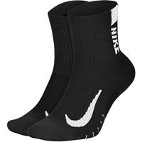 Nike Hardloopsokken Multiplier Enkel 2-Pack - Zwart/Wit
