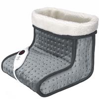 MONZANA elektrischer Fußwärmer 6 Heizstufen 90min Timer Größe 47 Fußheizung Wärmeschuh Überhitzungsschutz waschbar Grau