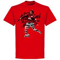 Retake Paolo Maldini Milan Script T-Shirt - Rood - Kinderen - 6 Years