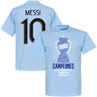 Retake Argentinië Copa America 2021 Winners Messi 10 T-Shirtichtblauw - Kinderen - 10 Years